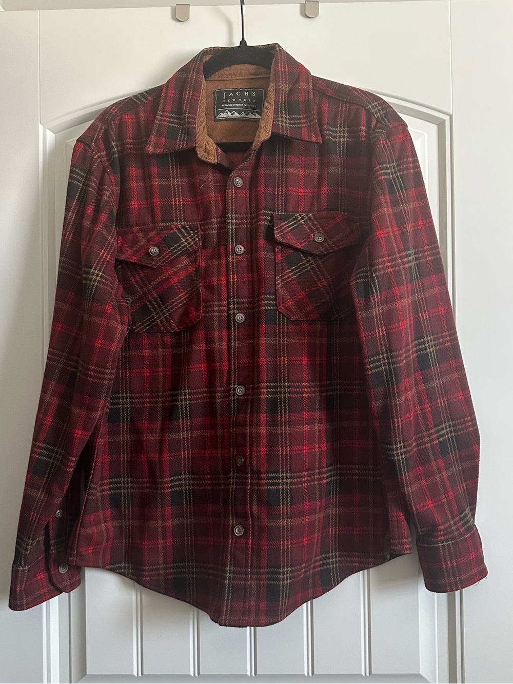 Jachs Red and Black Plaid Button-Down Shirt